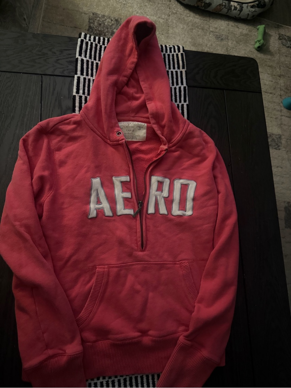 Vintage Y2K Aeropostale Pink Half Zip Hoodie pink size large